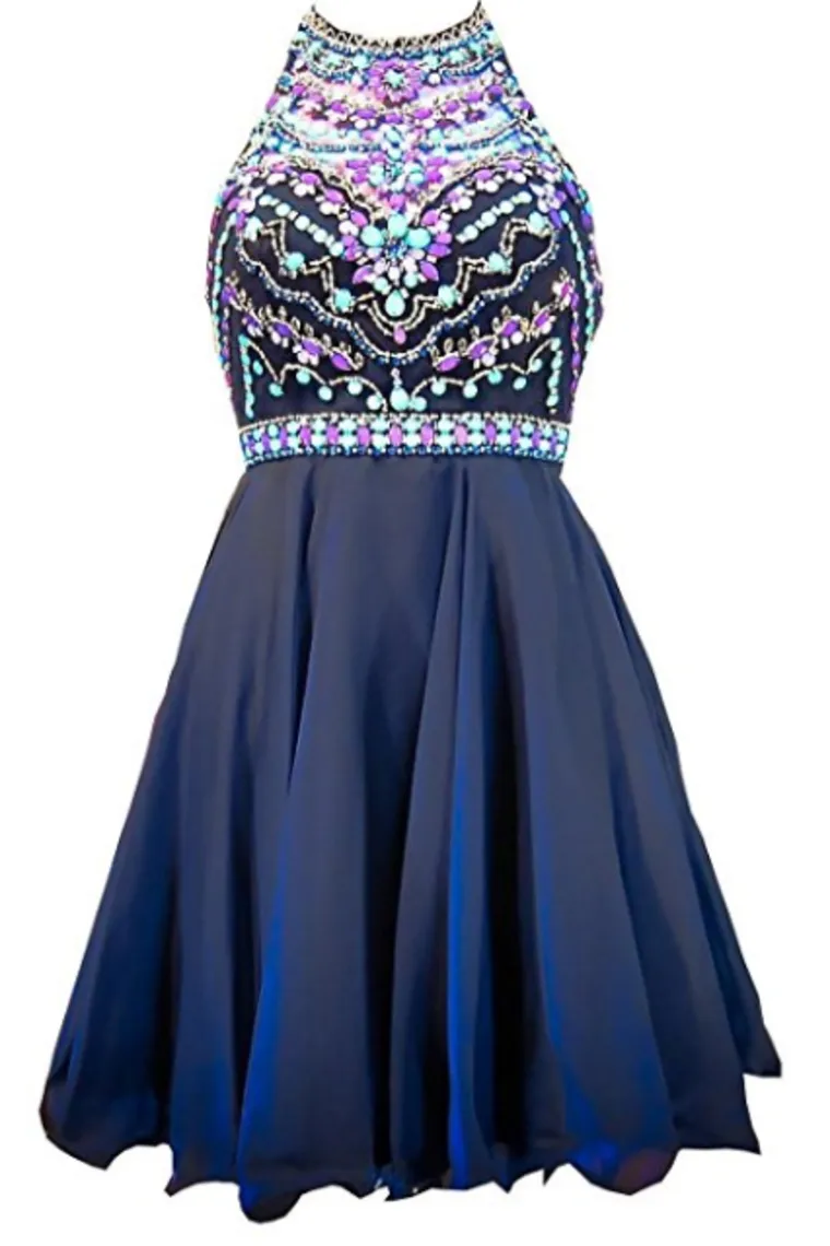 2024 Homecoming Dresses A Line Scoop Beaded Bodice Chiffon