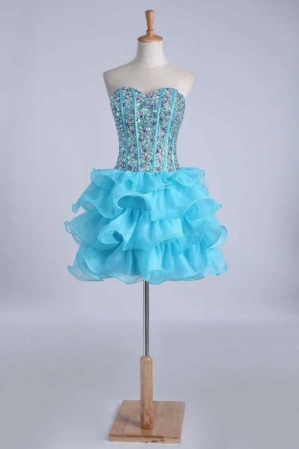 2024 Homecoming Dresses Ball Gown Sweetheart Short/Mini With PSEKTL31