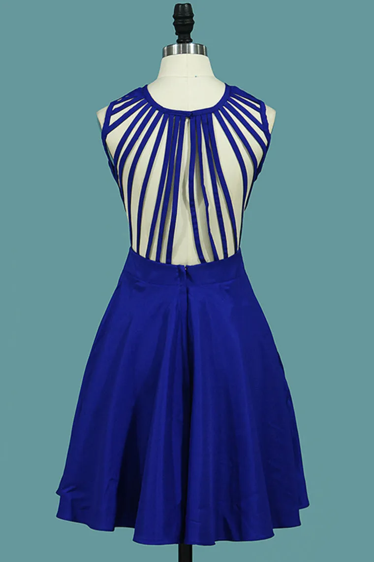 2024 Sexy Open Back Straps Cocktail Dresses A Line Short/Mini