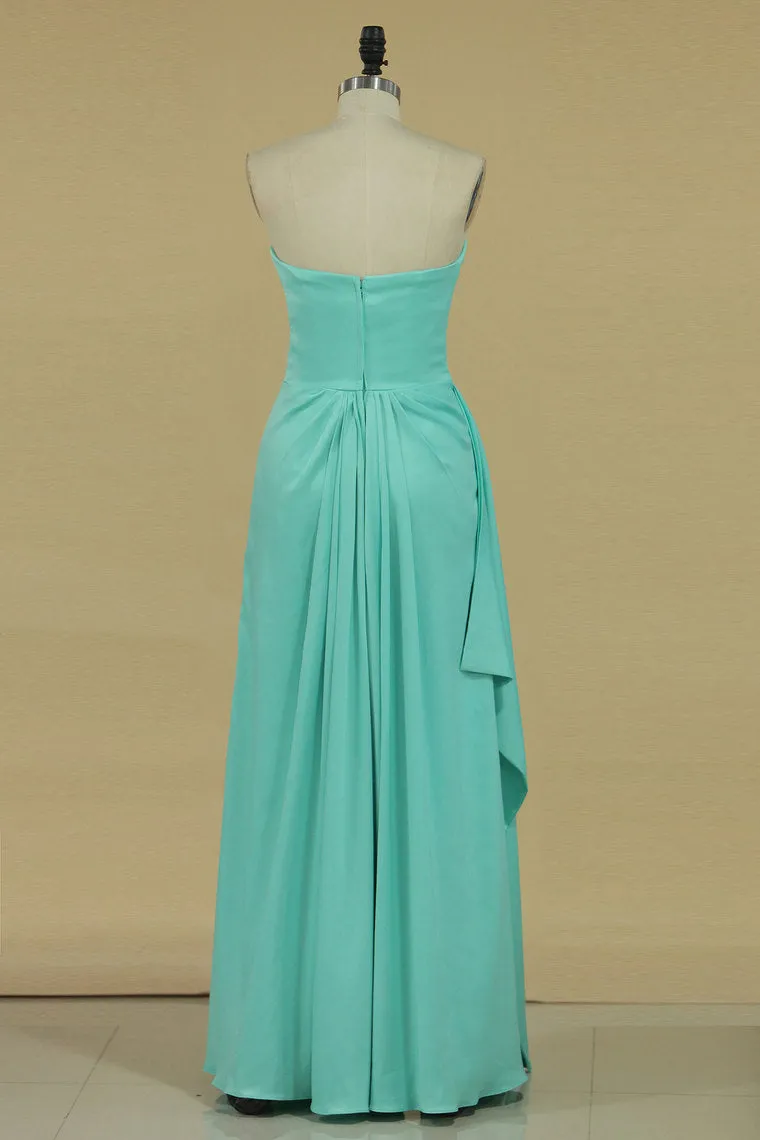 2024 Sweetheart Prom Dresses A Line Stretch Satin Floor Length