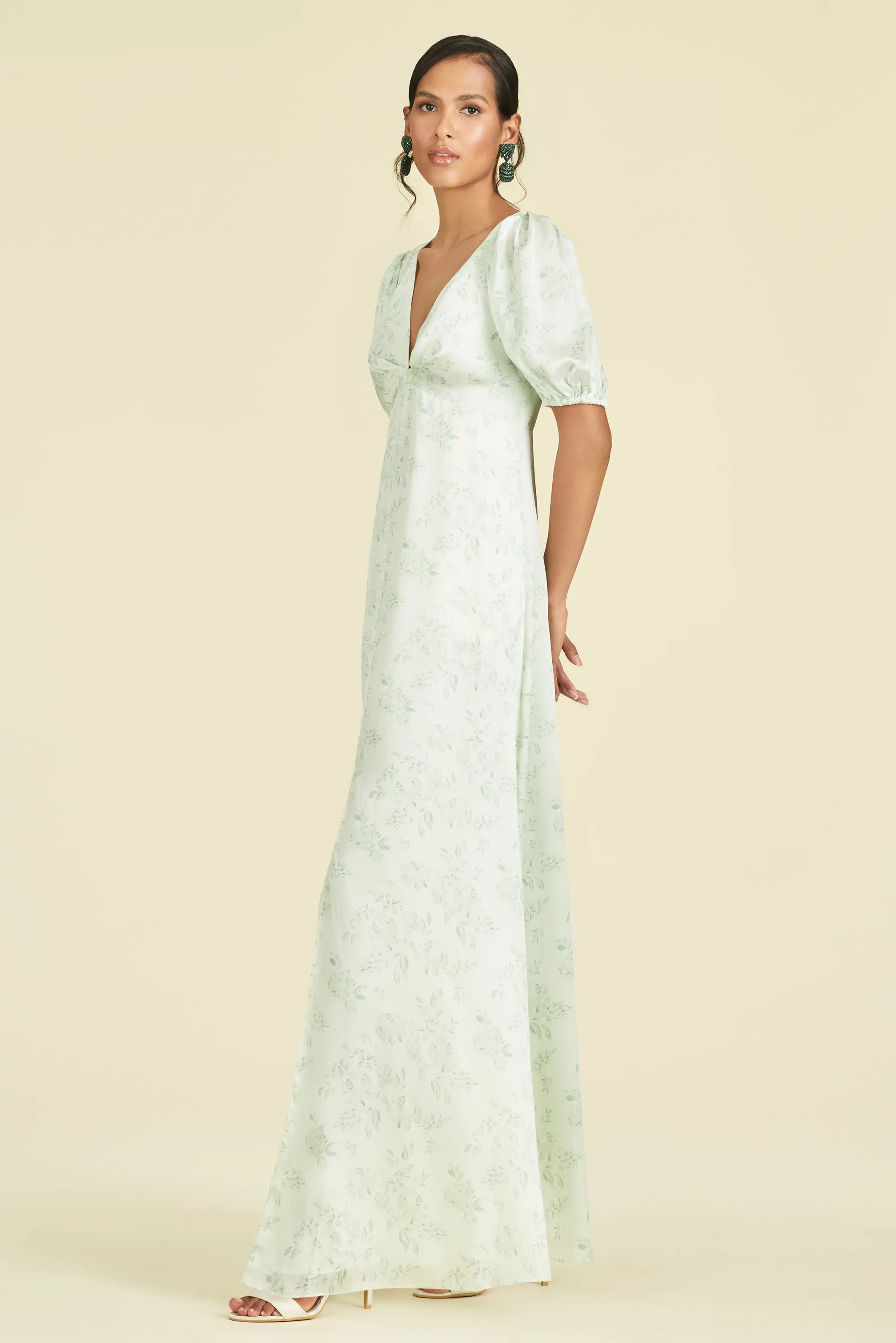 Alli Gown - Jade Rose Watercolor - Final Sale