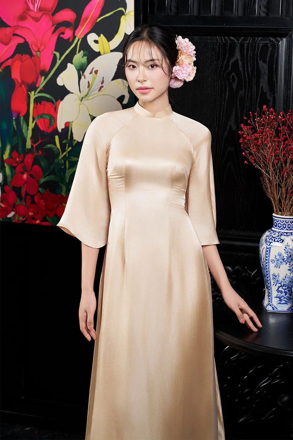 Andi A-line Wide Sleeved Silk Ankle Length Ao Dai
