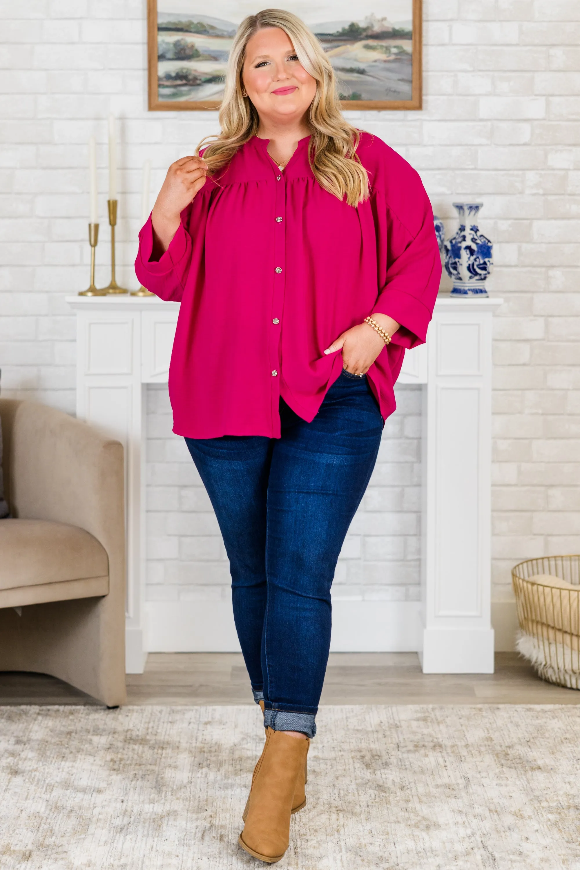 Fond Reflections Top, Pink
