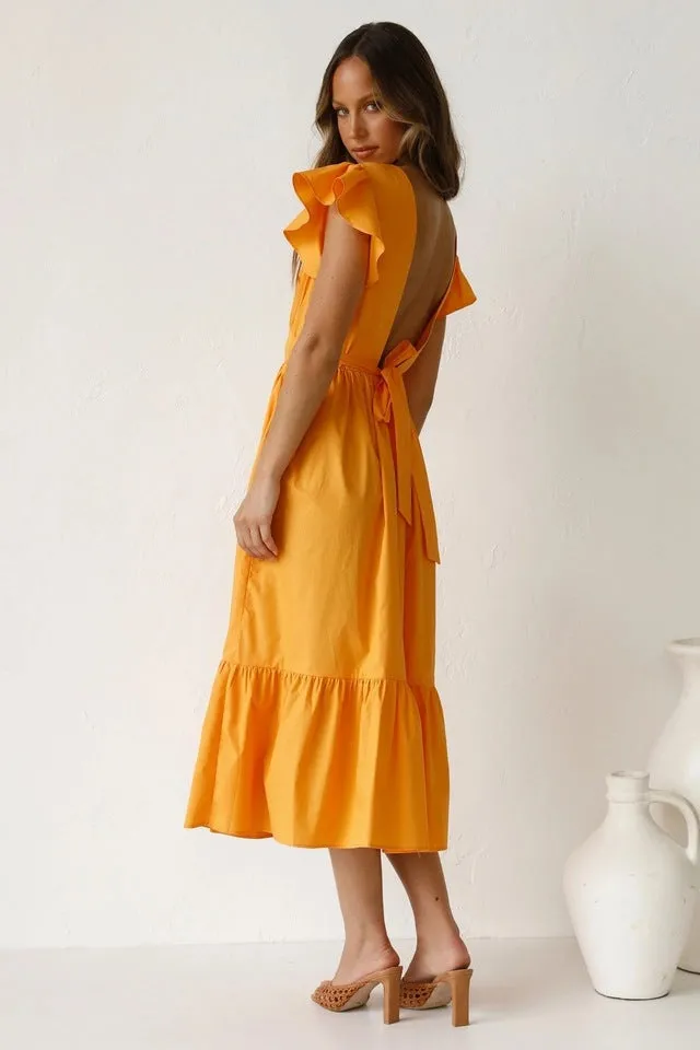 Half Open Back Lotus Leaf Sleeves Wholesale Dresses For St. Patrick'S Day