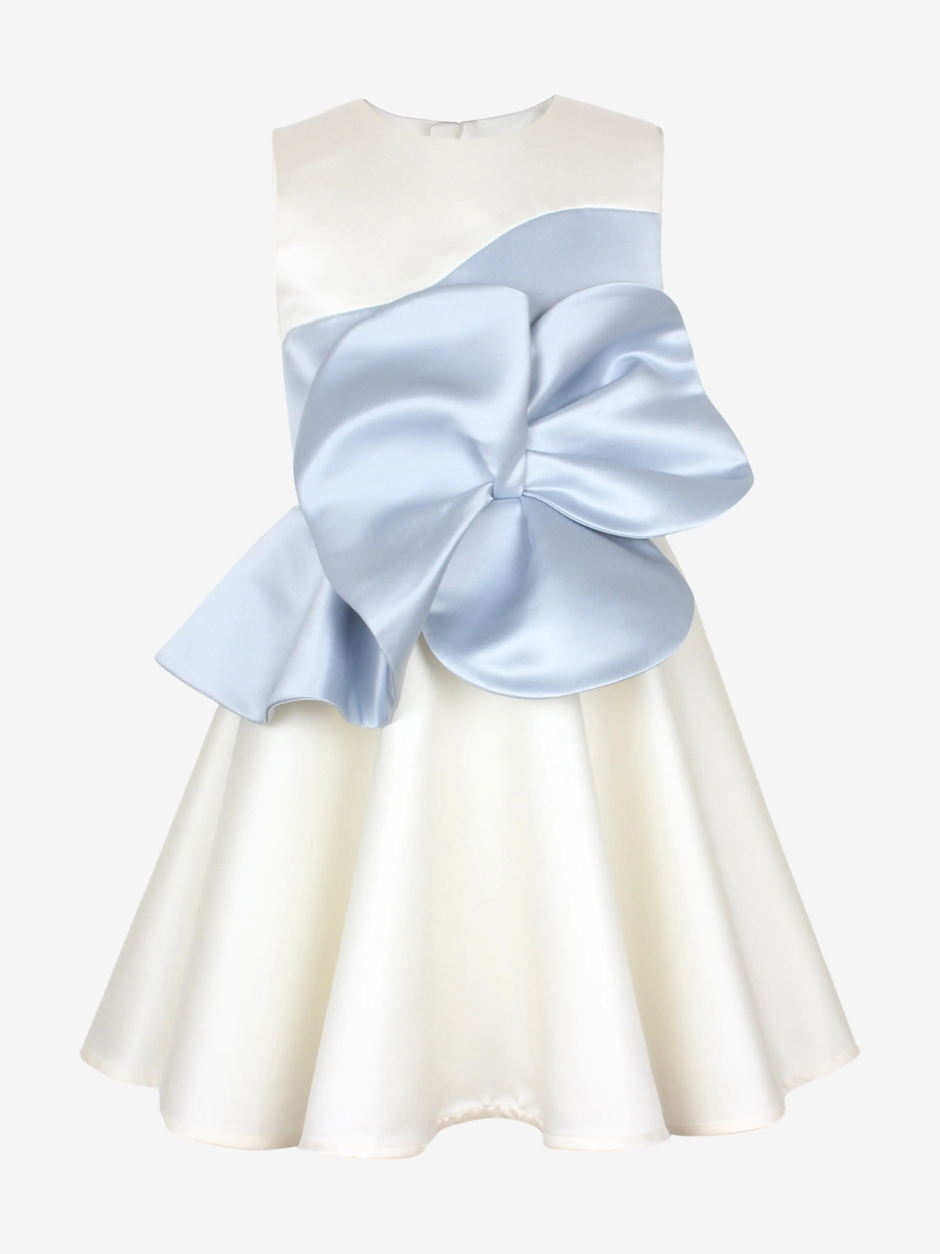 Jessie And James Girls Florette Satin Dress in White