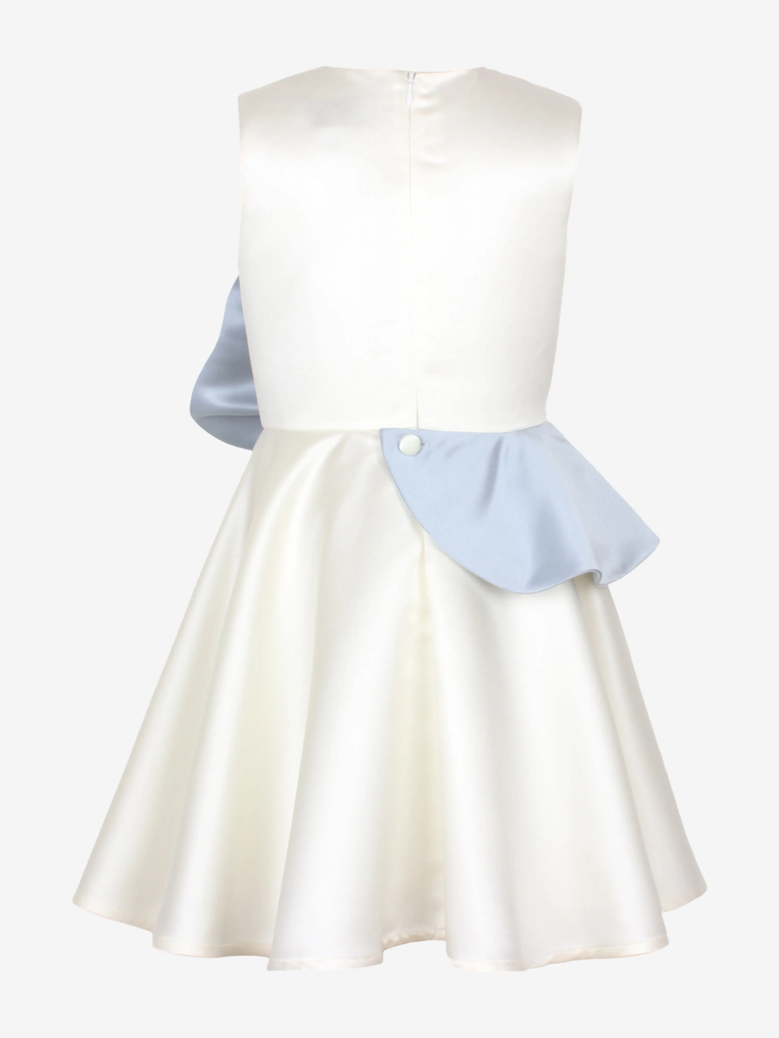 Jessie And James Girls Florette Satin Dress in White