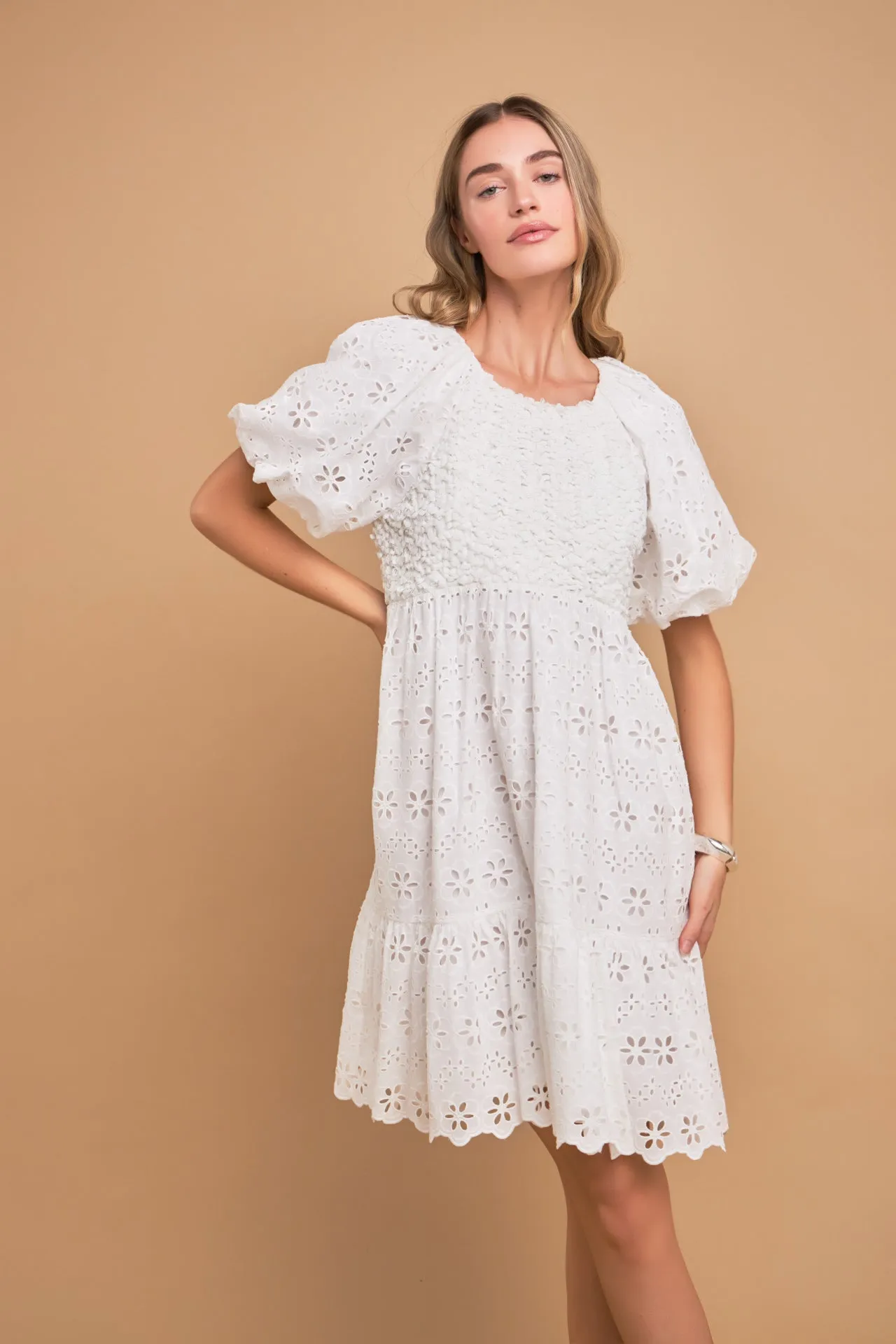 Premium Knit and Embroidery Combo Dress