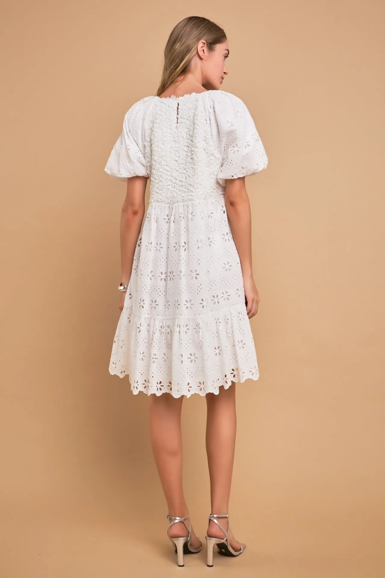 Premium Knit and Embroidery Combo Dress