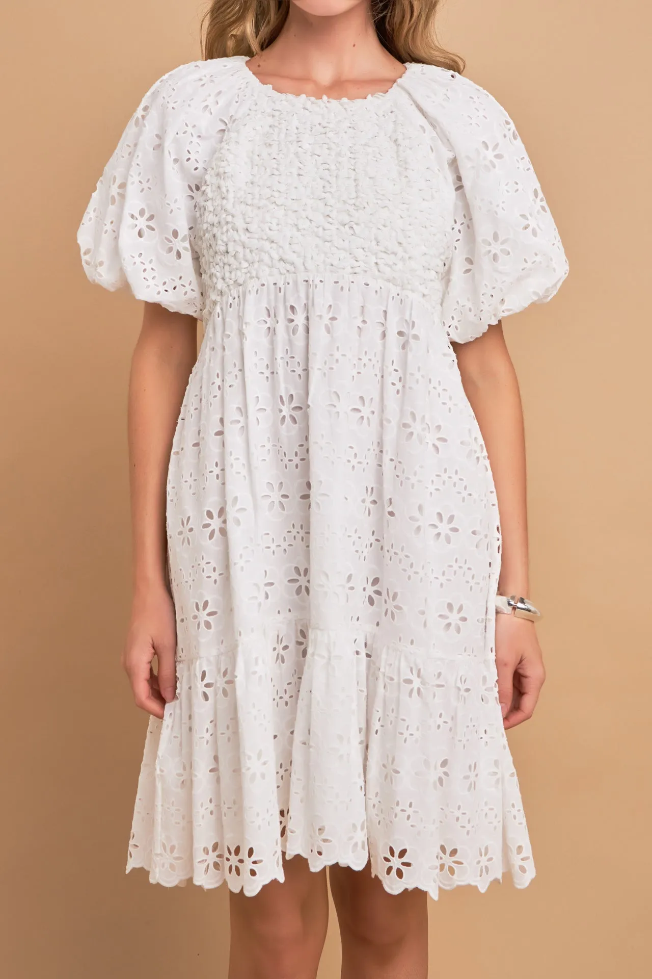 Premium Knit and Embroidery Combo Dress