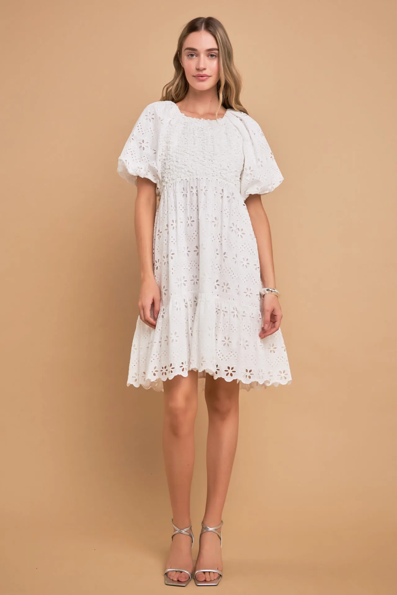 Premium Knit and Embroidery Combo Dress