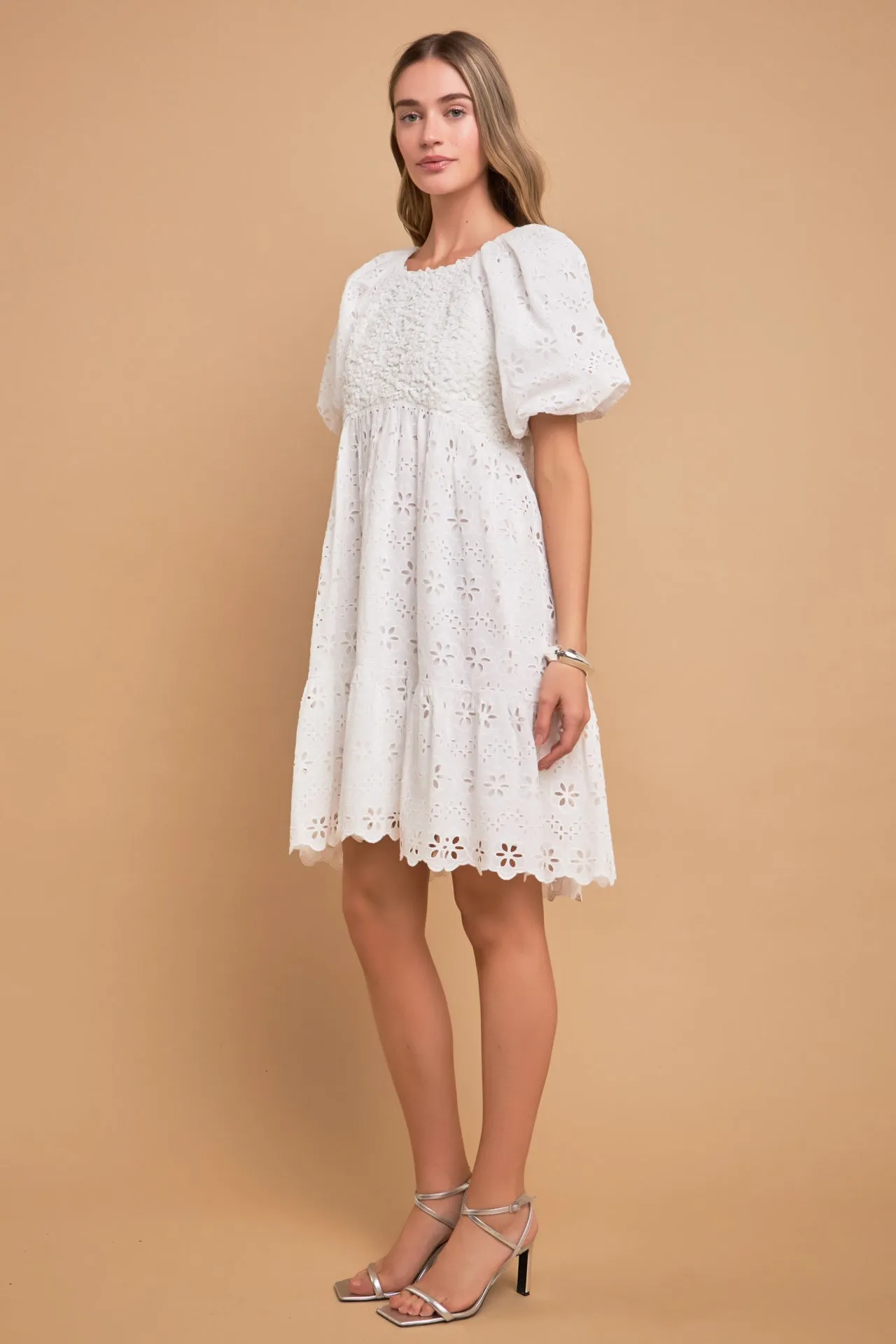 Premium Knit and Embroidery Combo Dress