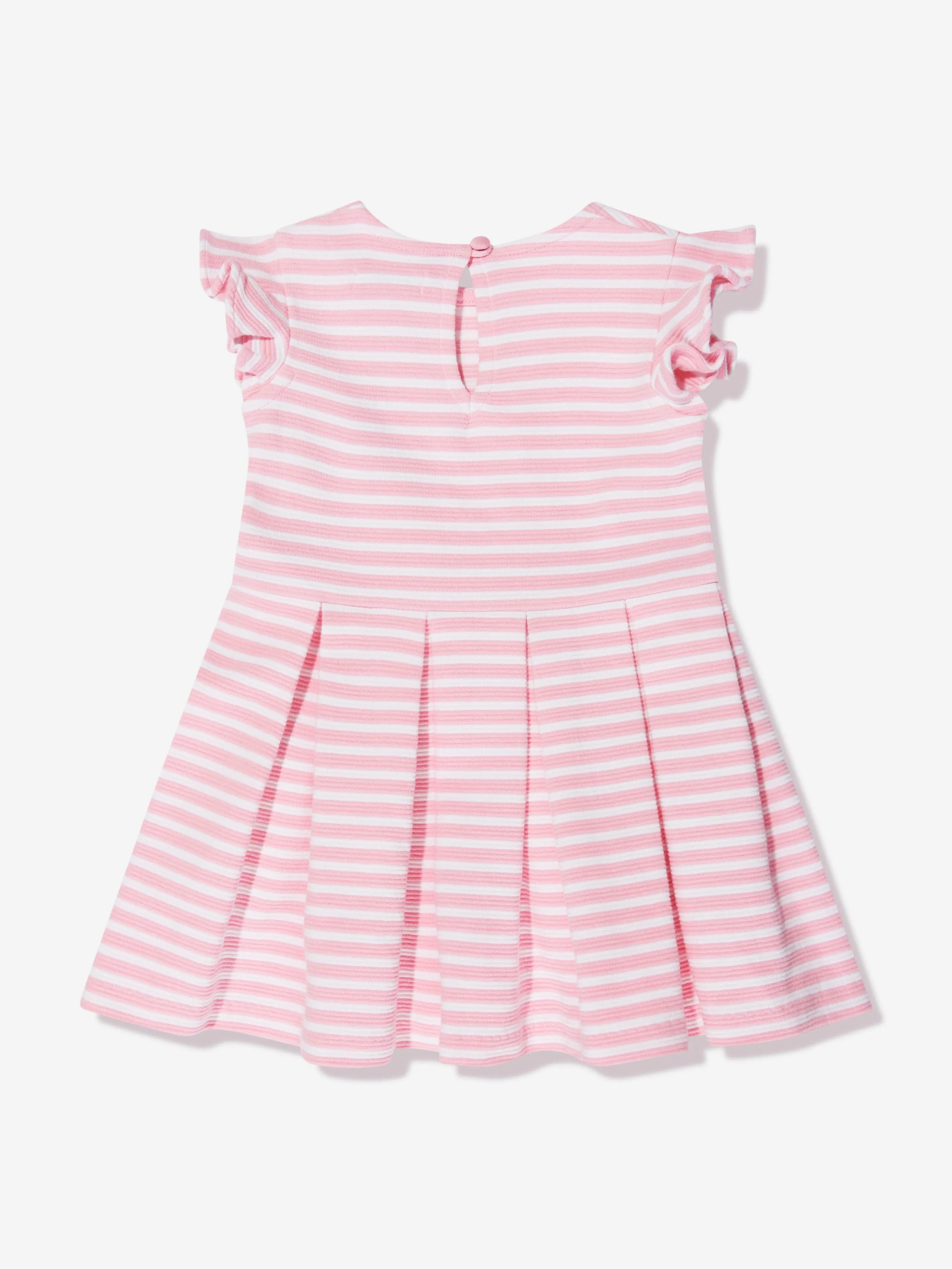 Ralph Lauren Baby Girls Striped Ruffle Dress in Pink
