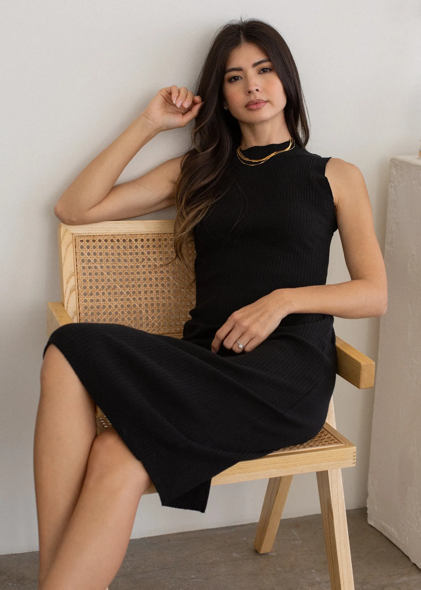 Ribbed Sleeveless Dress