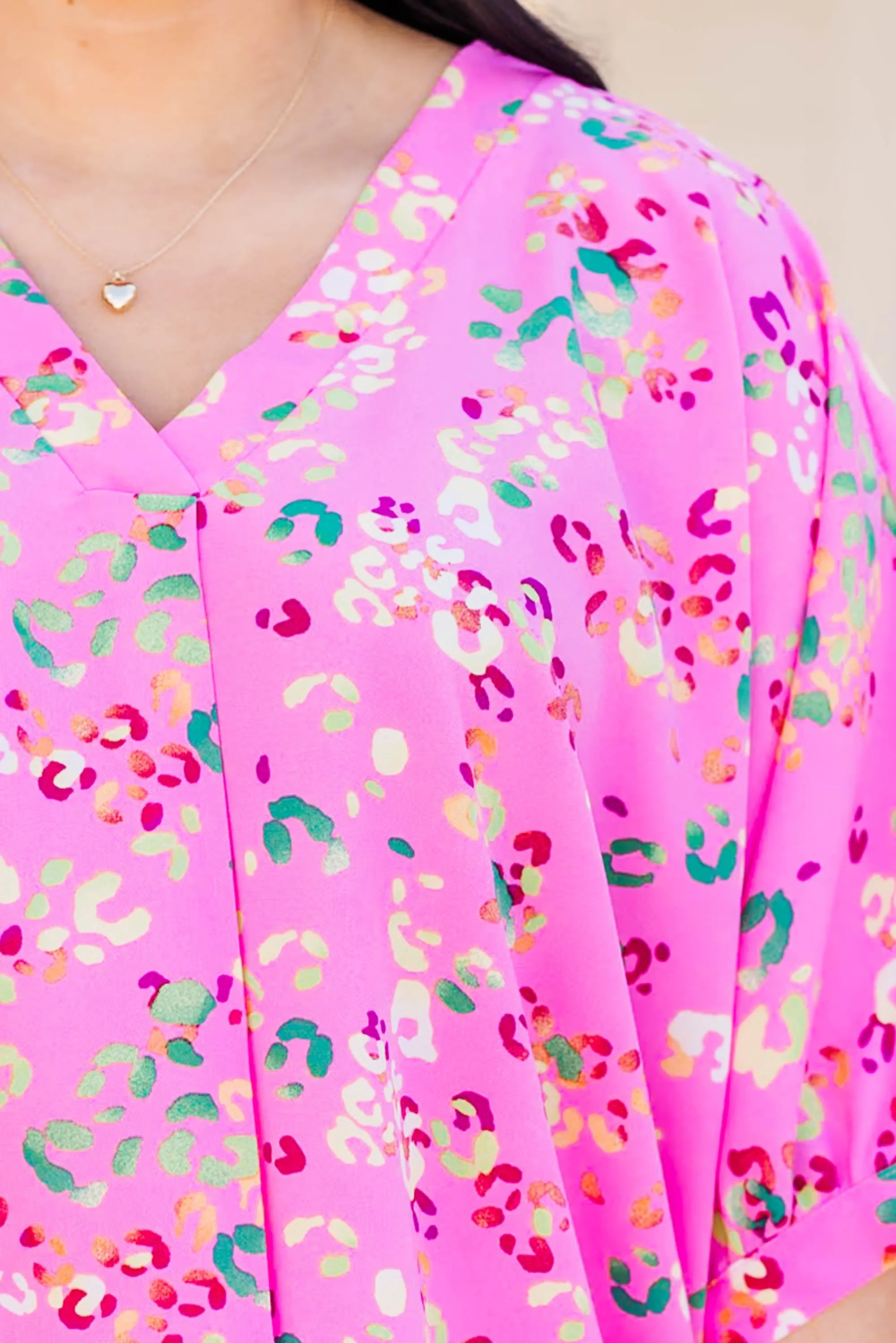 Statement Intended Top, Pink Leopard