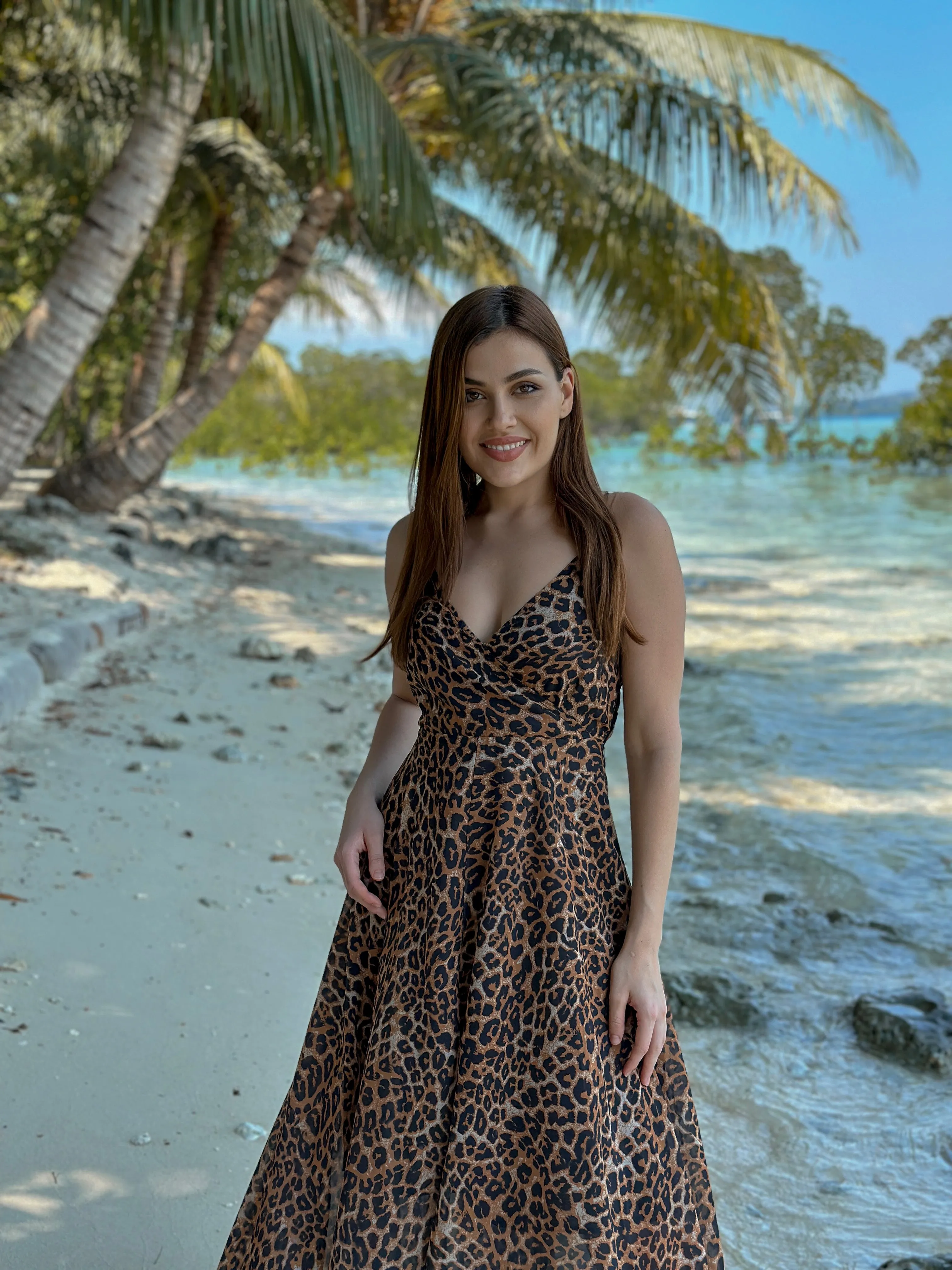Strappy Leopard Print Dress