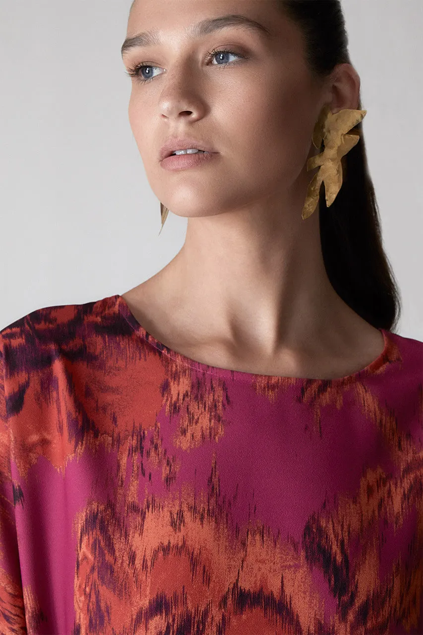Tie-Dye Floral - Crepe T-Shirt Dress