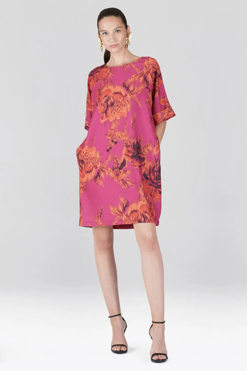 Tie-Dye Floral - Crepe T-Shirt Dress