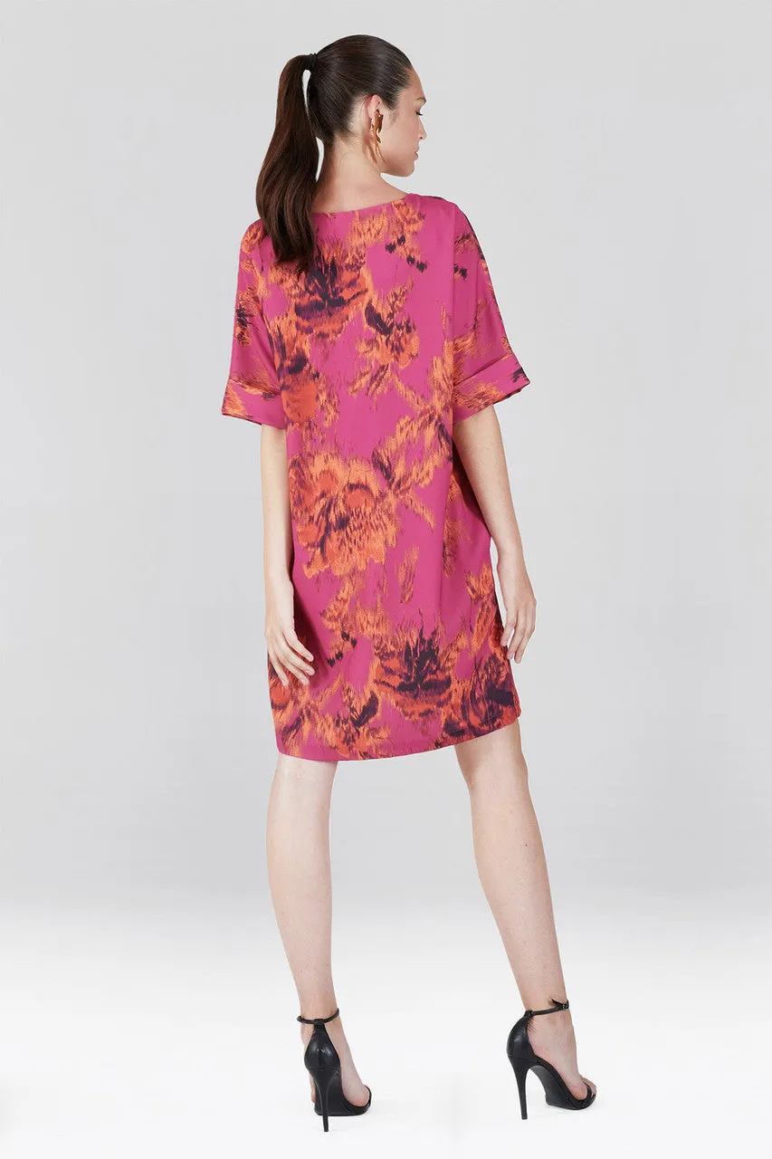 Tie-Dye Floral - Crepe T-Shirt Dress