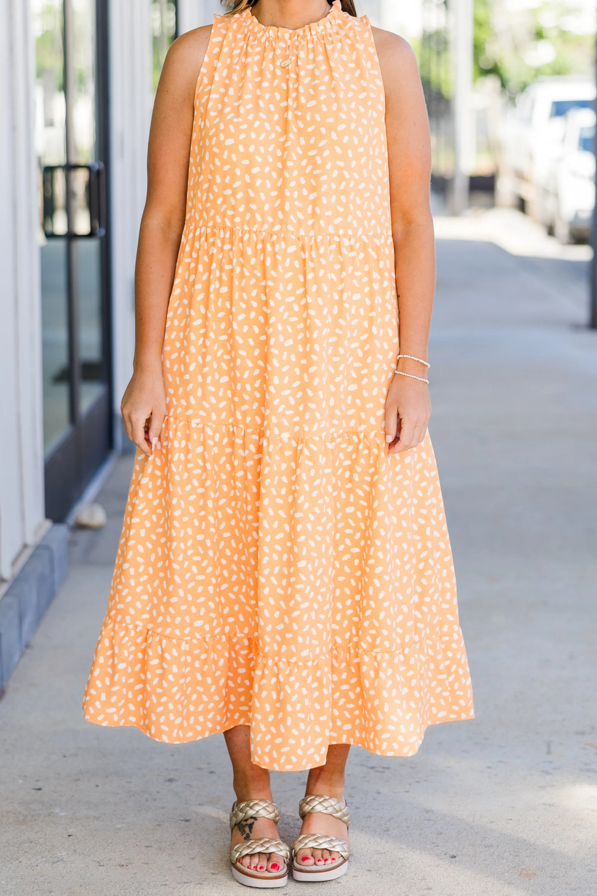 Weekend Wardrobe Maxi Dress, Mandarin Dalmatian