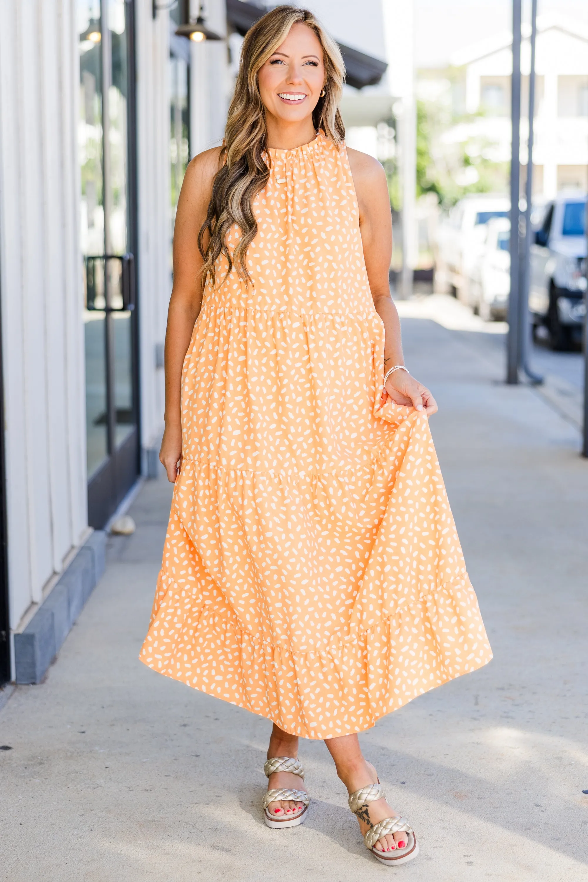Weekend Wardrobe Maxi Dress, Mandarin Dalmatian