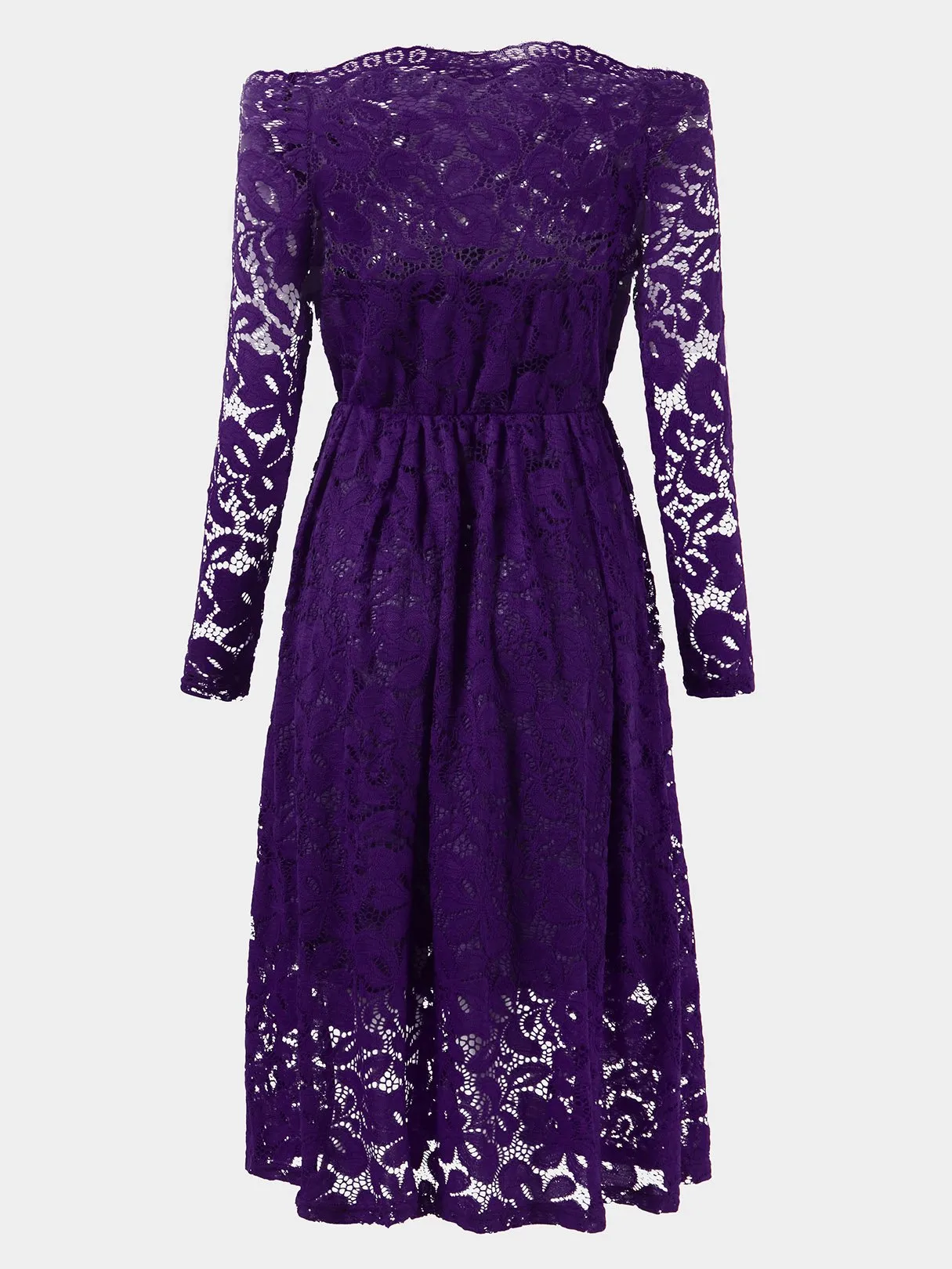 Wholesale Bateau Long Sleeve Crochet Lace Embellished Sexy Dress