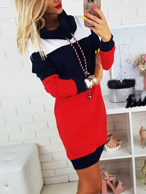 Wholesale Pullover Stripe Long Sleeve Sexy Dresses
