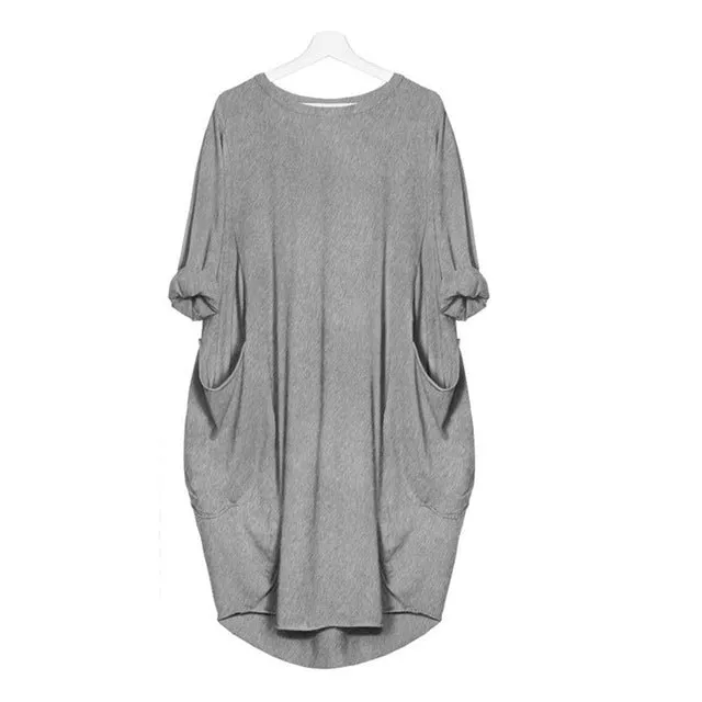 Winter Women Pocket Loose Dress